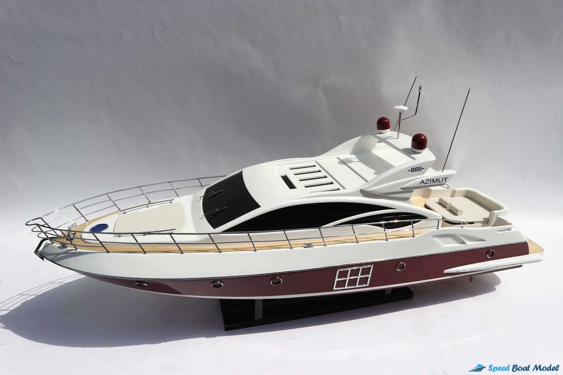 Azimut 68s Red Motor Yatch Model (8) Speed Boad Model