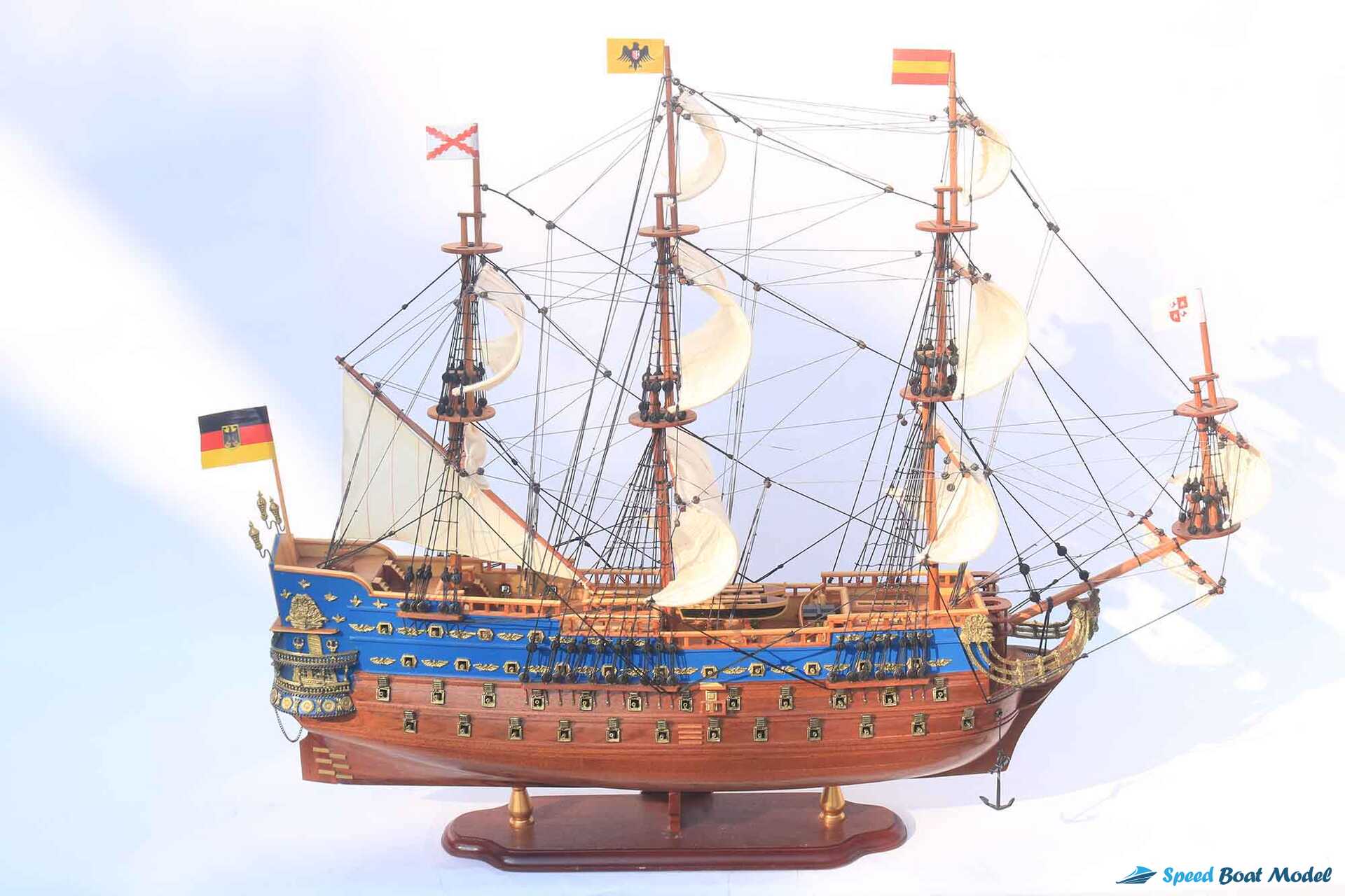 San Felipe Tall Ship Model 31.5 – Painted Blue (3) Speed Boad Model San Felipe Tall Ship Model 31.5 – Painted Blue (3) Speed Boad Model
