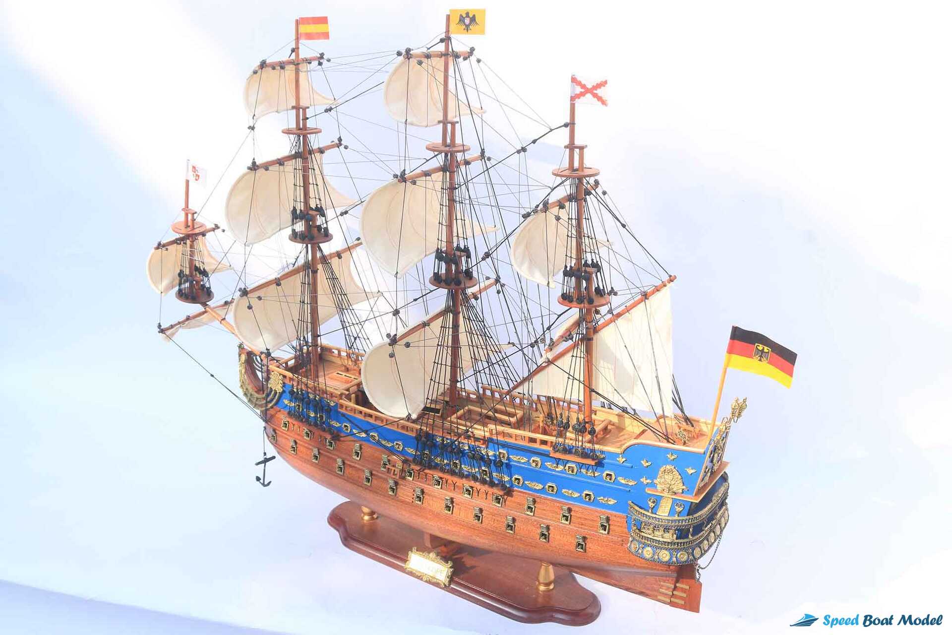San Felipe Tall Ship Model 31.5 – Painted Blue (4) Speed Boad Model San Felipe Tall Ship Model 31.5 – Painted Blue (4) Speed Boad Model