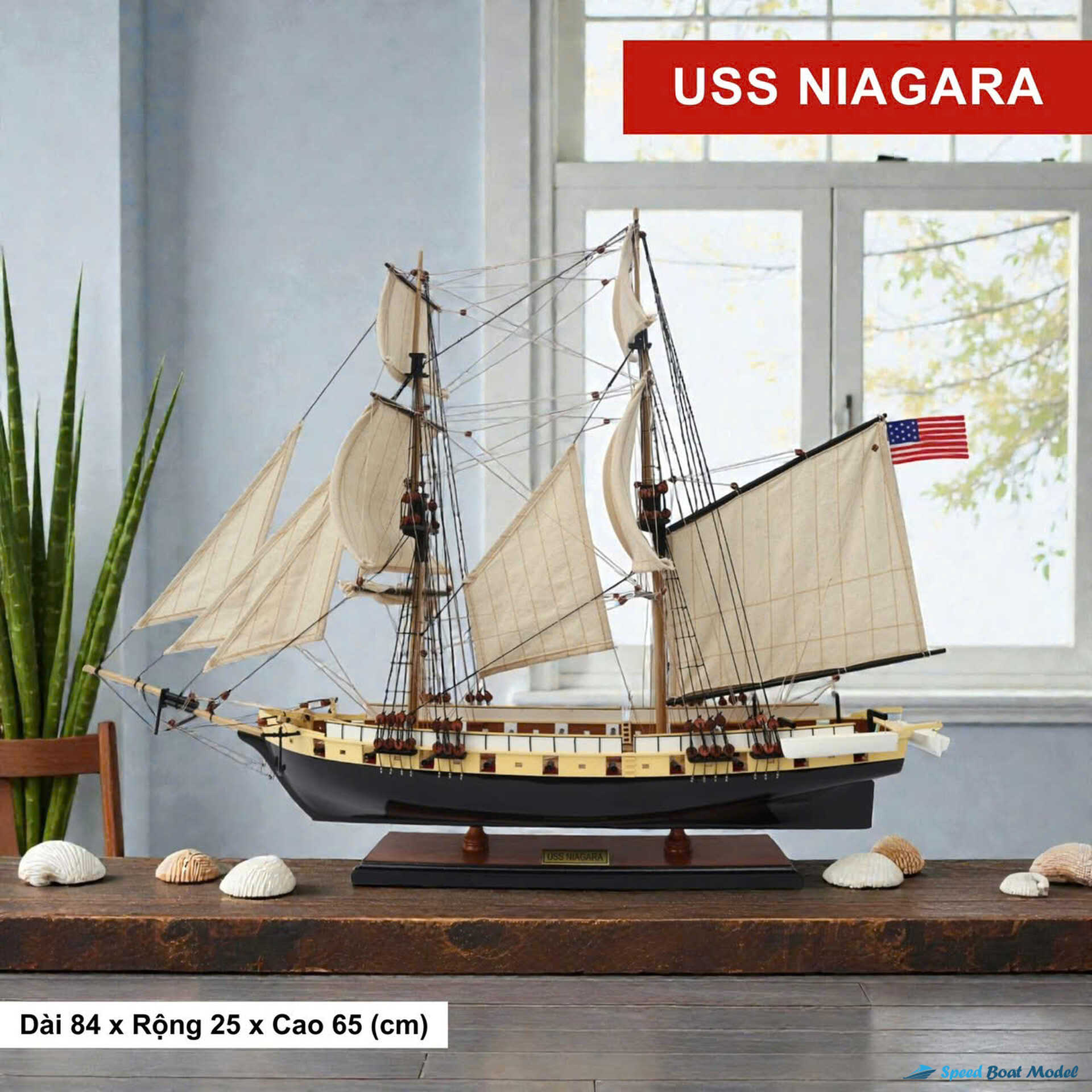 Uss Brig Niagara Sailing Vessel Model Speed Boad Model