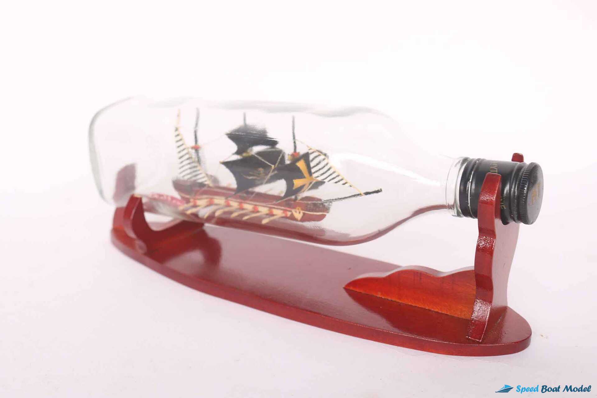 Black Ship In Lie Down Square Wine Bottle (2) Speed Boad Model