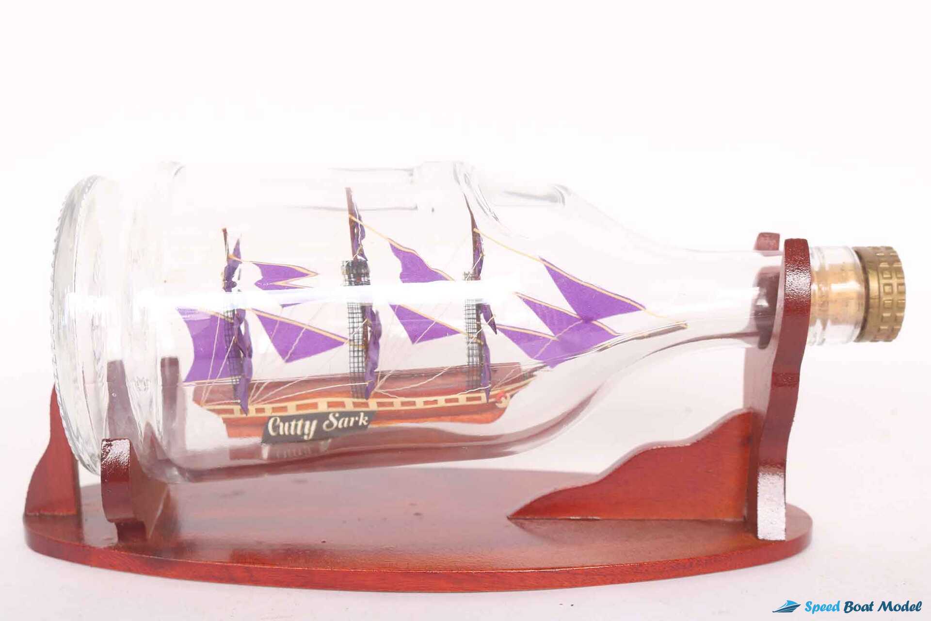 Cutty Sark Ship In Bottle – Purple Sail (1) Speed Boad Model