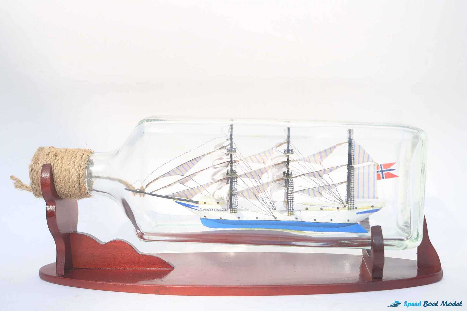 Statsraat Lehmkuhl Ship In Bottle (5) Speed Boad Model Statsraat Lehmkuhl Ship In Bottle (5) Speed Boad Model