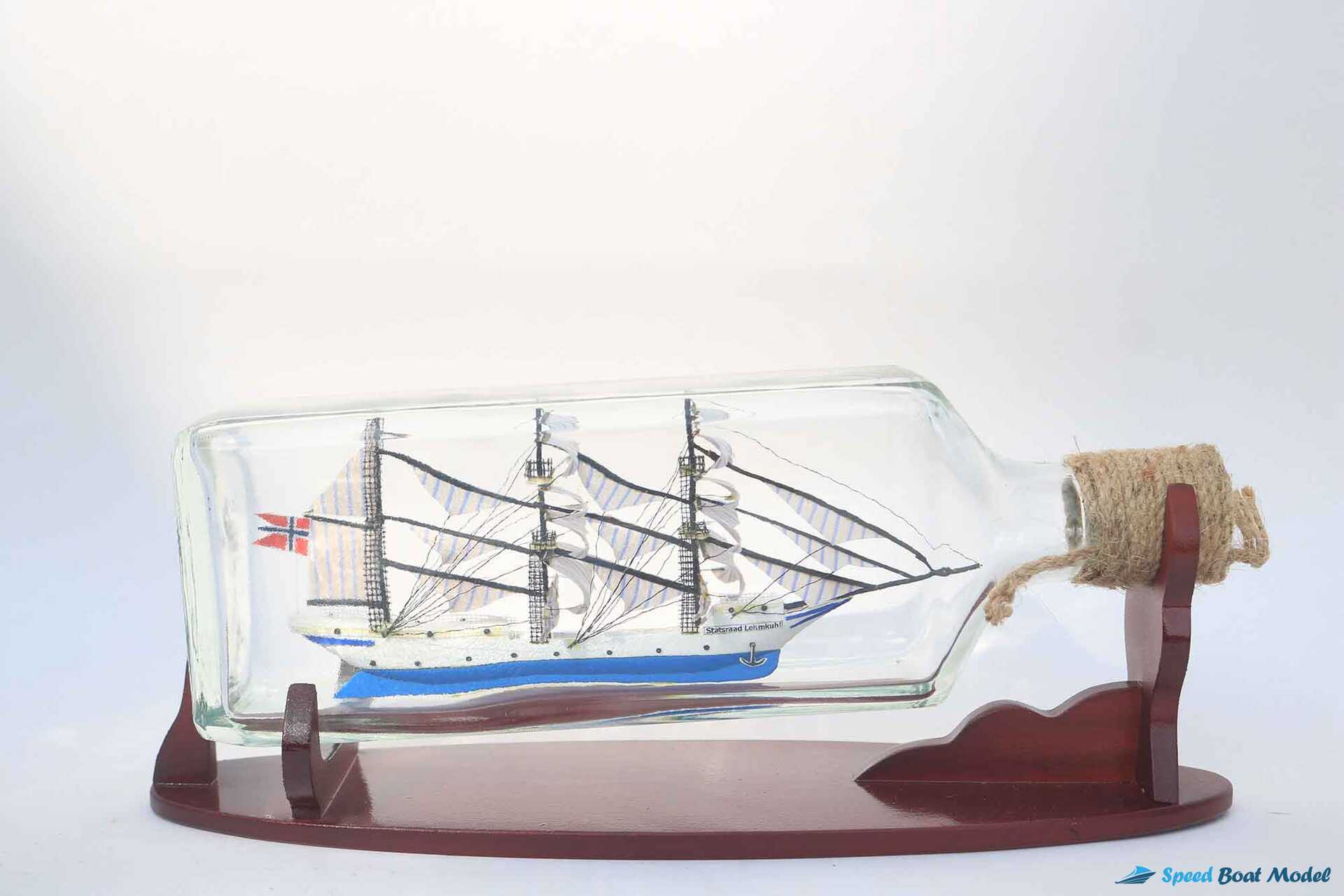 Statsraat Lehmkuhl Ship In Bottle (8) Speed Boad Model